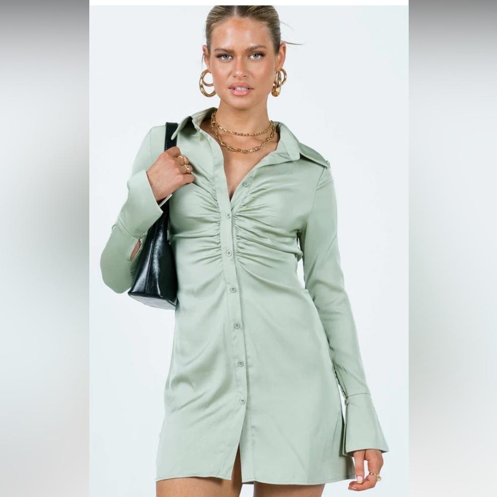 PRINCESS POLLY LUKA MINI DRESS (GREEN)